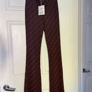 Diane Von Furstenberg Burgundy Patterned Pants